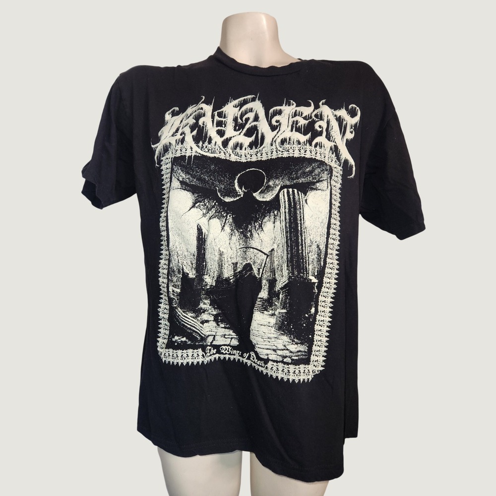 Kraken The Wings of Death Band T-Shirt Mens XL Black Metal Blade Records Graphic